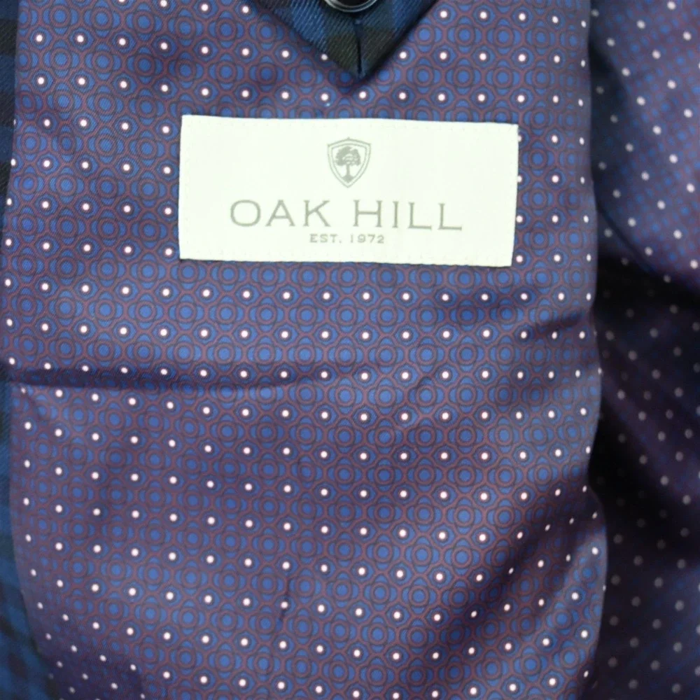 Oak Hill‎ 54R Blue Black Purple Check Mens Blazer Suit Jacket Sport Coat